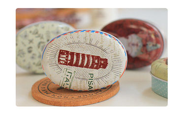 Porcellana Contenitore stampato logo su ordinazione di latta del metallo per i biscotti, contenitori di stoccaggio ovali fornitore