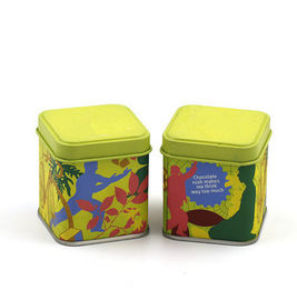 Porcellana contenitori della latta del quadrato della spezia stampati mini colore pieno di 43x43x65mm con vernice opaca fornitore