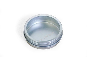Porcellana Contenitore rotondo di latta dei piccoli contenitori d'argento normali del metallo con il coperchio D 70 x 23mm della vite fornitore