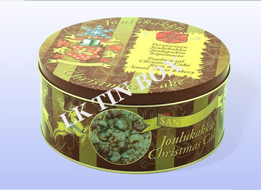 Porcellana Contenitore di regalo rotondo del dolce di Natale grande con la stampa su misura di logo fornitore