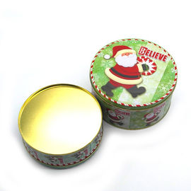 Contenitori rotondi di latta del regalo di Natale, contenitore di latta del metallo per Candy/cioccolato/biscotti fornitore